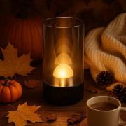 LED tafellamp Fenya, zwart/rookgrijs Hoogte 14 cm IP54