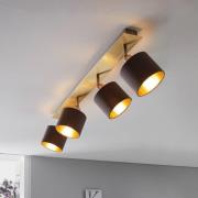 Plafondlamp Valbiano Cappuccino/Gold vier lampjes