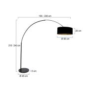 Boogstaande vloerlamp Sparkled Light zwart/zwart-goud, 240 cm