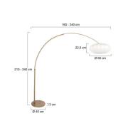 Boogstaande vloerlamp Sparkled Light brons/wit, 240 cm, zijde
