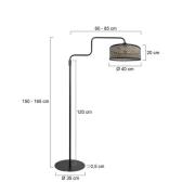 Vloerlamp Bloeba, zwart/donker hout, hoogte 165 cm, hout