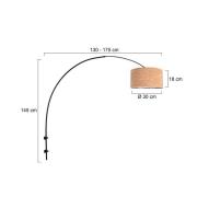 Wandlamp Sparkled Light, zwart/bruin, hoogte 240 cm, kurk