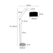 Vloerlamp Prestige Chic staalkleurig/zwart-goud Hoogte 250 cm