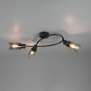 Spot Mars, lengte 45 cm, matzwart, 3-lamps, metaal E14