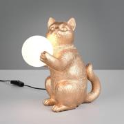 Tafellamp Gatio, goudkleurig, hoogte 30 cm, kunsthars, G9