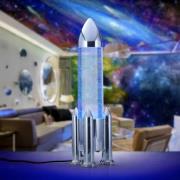 LED tafellamp Apollo, titaniumkleurig, hoogte 33 cm, RGB, USB