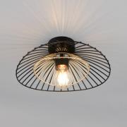 Plafondlamp Lauris, matzwart, Ø 30 cm, metaal, E27