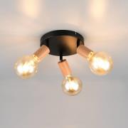 Plafondlamp Lamego, zwart, Ø 29 cm, 3-lamps, metaal