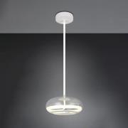 LED hanglamp Tarsia, mat wit, Ø 40 cm, glas