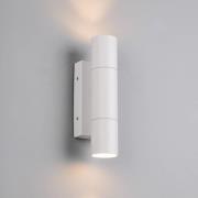 Buitenwandlamp Yamuna, mat wit, hoogte 23 cm, metaal, IP65