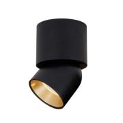 SLC LED plafondspot CUP, zwart/goud, 930, Ø 7,5 cm, dimbaar