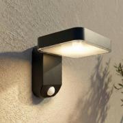 PRIOS LED wandlamp Tarlson, hoekig, antraciet, sensor