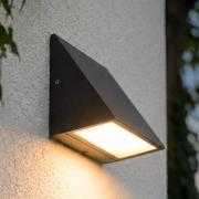 Lindby LED buiten wandlamp Triava, zwart, aluminium, IP65