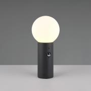 Sokkellamp Mures, antraciet, hoogte 40 cm, metaal, sensor