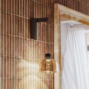 Bover LED wandlamp Drep A/01, amber, glas, 2.700 K