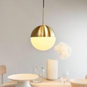 Dyberg Larsen hanglamp Nova D25, opaal/messing, metaal