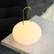 Dyberg Larsen LED lantaarn Ellipse, wit/messing, IP44