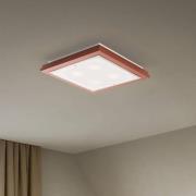 Plafondlamp Tally, breedte 42 cm, terracotta, hout, E27