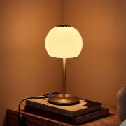 FRANDSEN tafellamp Ball Glass, zandgrijs, glas, 37 cm, E14