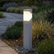 Lucande sokkellamp Kiran, 60 cm, sensor, lichtgrijs, IP44