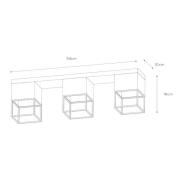 Plafondlamp Rixt zwart, hoekig, 3-lamps