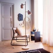 Dyberg Larsen vloerlamp Ocean, beige, hoogte 160 cm, 2-lamps.