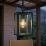 Lucande buiten hanglamp Ferda, groen, IP44, glas, E27