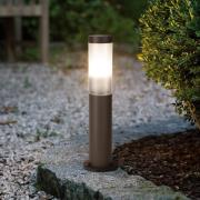 Sokkellamp Helsinki, roestbruin, hoogte 45 cm, roestvrij staal, sensor