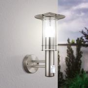 Buitenwandlamp Lisio, roestvrijstalen kleur, hoogte 36 cm, sensor