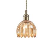 Hanglamp Gota, oud messing/amber, glas, Ø 13 cm, stekker