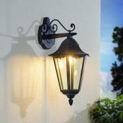 Buitenwandlamp Navedo, zwart/zilver, hoogte 47 cm, naar beneden gerich...