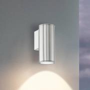 LED wandlamp Riga, roestvrij staal, hoogte 15 cm, roestvrij staal