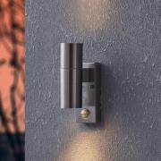 LED wandlamp Riga 5 roestvrij staal 21 cm, roestvrij staal, sensor 2-l...