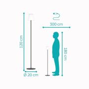 Scordiano-L zonne-energie LED-terraslamp, zwart, hoogte 120 cm