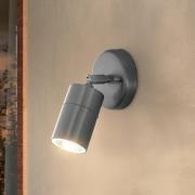 LED-buitenspot Stockholm, staalkleurig, uitsteek 10 cm