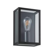 Buitenwandlamp Alamonte-Z, zwart, hoogte 26 cm, E27-smart