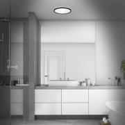 LED badkamer plafondlamp Slim Drip, zwart, Ø 29 cm, IP44
