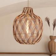 GOOD & MOJO hanglamp Mendoza, naturel/rood, Ø 40 cm, bamboe