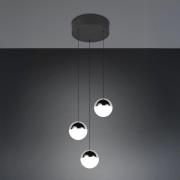 LED hanglamp Senta, chroomkleurig, Ø 25 cm, 4.000 K 3-lamps.