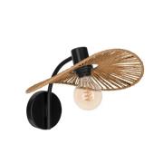 Wandlamp Siruela, bruin, 37 x 25 cm, papieren snoer, E27