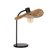 Tafellamp Siruela, bruin, hoogte 47 cm, papieren snoer, E27