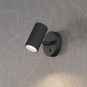 Wandspot Portillo, zwart, hoogte 11 cm, metaal, GU10