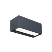 LED buiten wandlamp GEMINI, donkergrijs, 22 cm, IP54, naar boven/naar ...