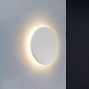 Lindby LED buiten wandlamp Selinel, wit, Ø 23 cm, huisnummer