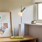 Tafellamp SET, lichtgrijs, hoogte 60 cm, ijzer/glas