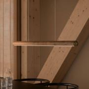LED hanglamp Akeno, hout, metaal, dimbaar, 3.000 K