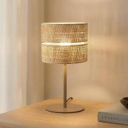 Tafellamp Calma, beige, raffia, hoogte 38 cm, E27