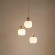 Hanglamp Ballo, 3-lamps, wit, glas, Ø 35 cm