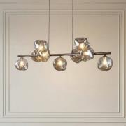 Hanglamp Lava, bruin, 9-lamps, glas, lengte 116 cm, G9