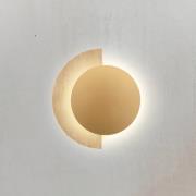 LED wandlamp Miranda, goudkleurig/beige, hoogte 25 cm, steen